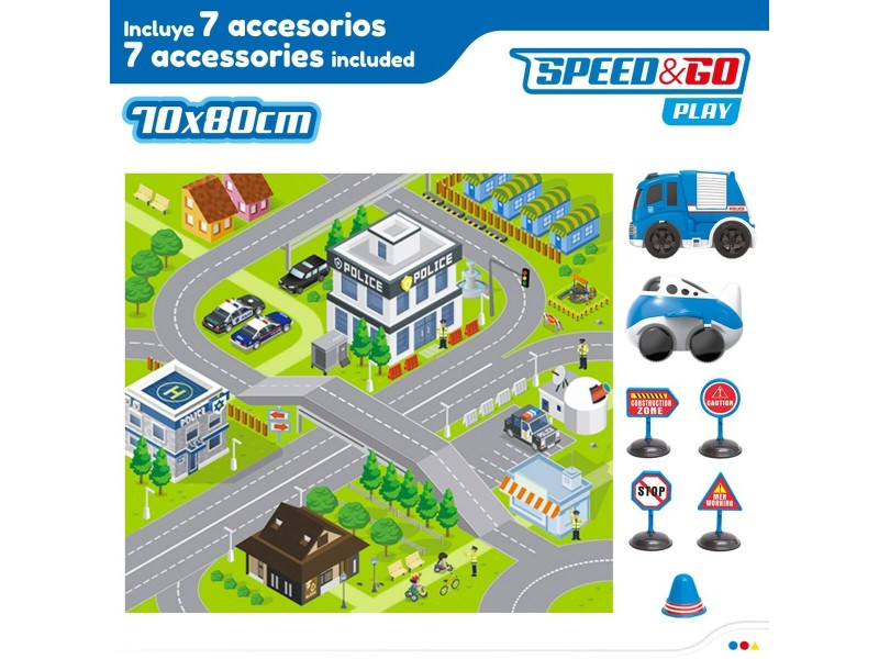 Подложка за игра Speed & Go Аксесоари Превозни Средства Магистрала Плат Пластмаса (6 броя) NaN –  BB Подложки за игра и спортни зали