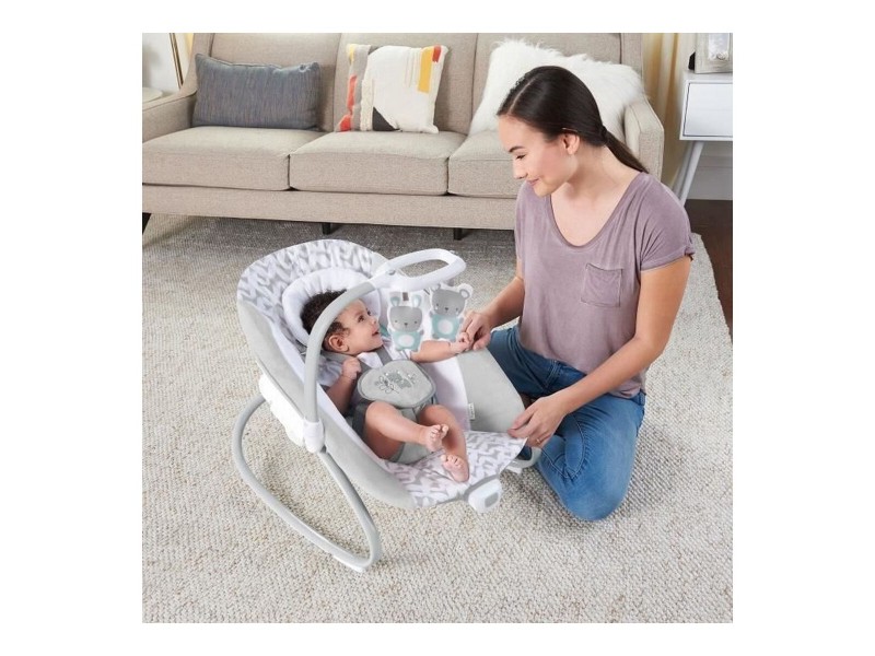 Люлеещ се стол Ingenuity 2-in-1 Swing Lounger - Raylan Сив Бял NaN –  BB Люлеещи се столове