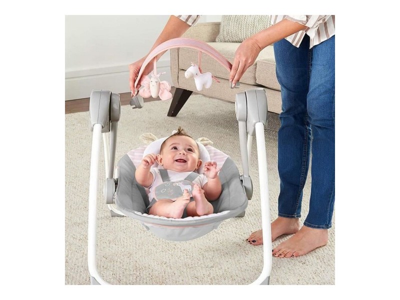 Люлеещ се стол Ingenuity Compact Swing - Flora Светло розово NaN –  BB Люлеещи се столове