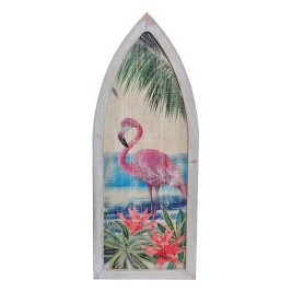 Декорация за стена DKD Home Decor Дървен Розово фламинго Тропически Декорация за стена DKD Home Decor Дървен Розово фламинго Тропически
