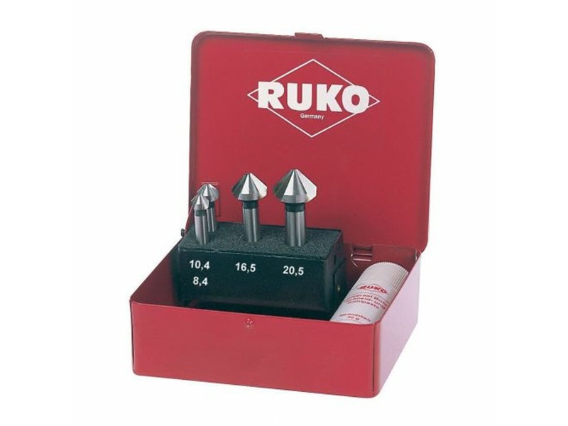 Комплект за зенковане (Зенкове) RUKO DIN 335 Бързорежеща стомана (HSS) 4 Части NaN –  BB Зенкери