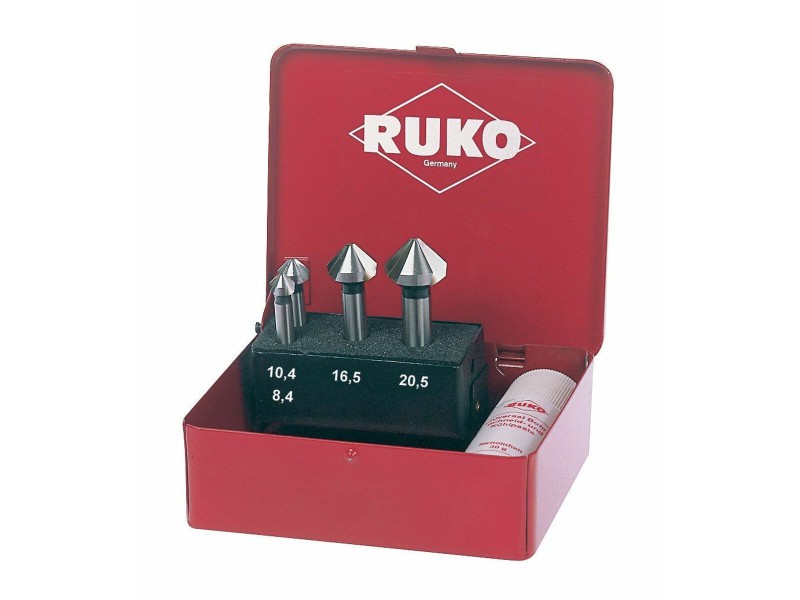 Комплект за зенковане (Зенкове) RUKO DIN 335 Бързорежеща стомана (HSS) 4 Части NaN –  BB Зенкери