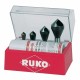 Комплект за зенковане (Зенкове) RUKO 102310E Бързорежеща стомана (HSS) 4 Части NaN –  BB Зенкери