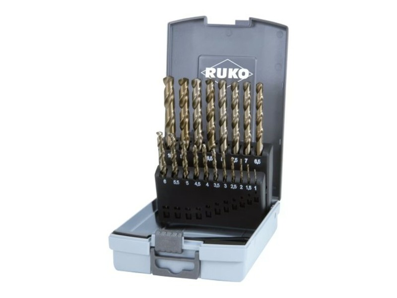 Бормашина RUKO Бързорежеща стомана (HSS) 9 mm 10 mm 6 mm 3 mm 7 mm 5 mm 4 mm 2 mm 8 mm 1,5 mm 2,5 mm 3,5 mm 4,5 mm 5,5 mm 1 mm 8 NaN –  BB Комплекти свредла