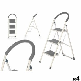 Сгъваема стълба с 3 стъпала Kipit Сив Стомана 38 x 117 x 5 cm 35 x 117 x 5 cm (4 броя)