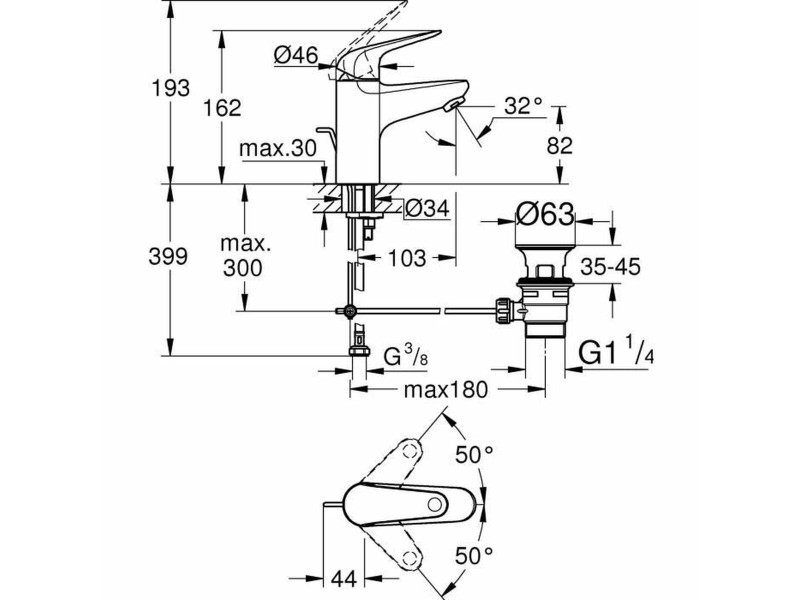 Смесител Grohe Метал NaN –  BB Кранове за мивки