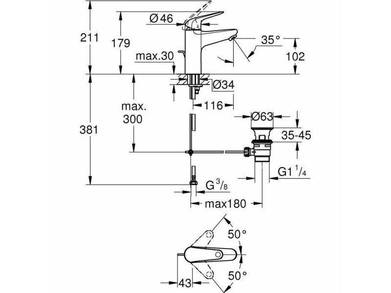 Смесител Grohe Метал NaN –  BB Кранове за мивки