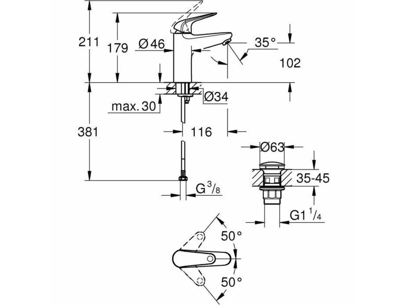 Смесител Grohe Метал NaN –  BB Кранове за мивки