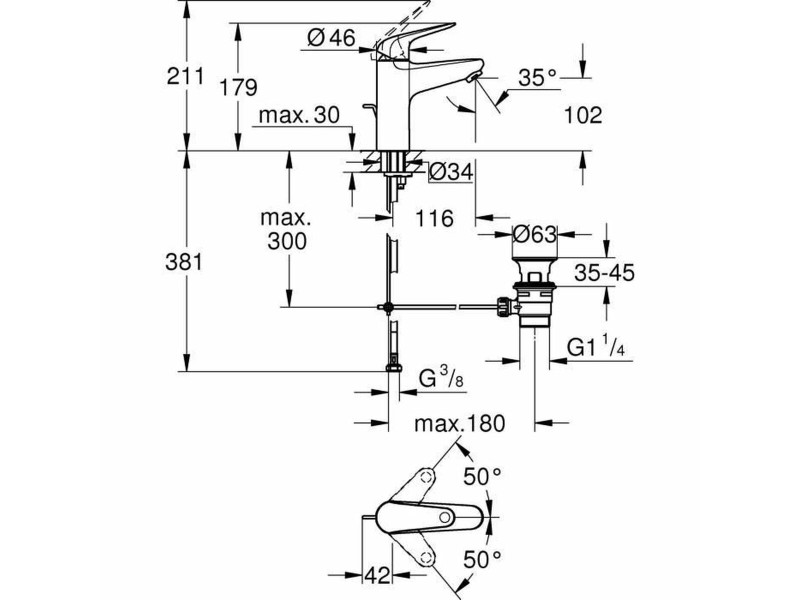 Смесител Grohe Метал NaN –  BB Кранове за мивки