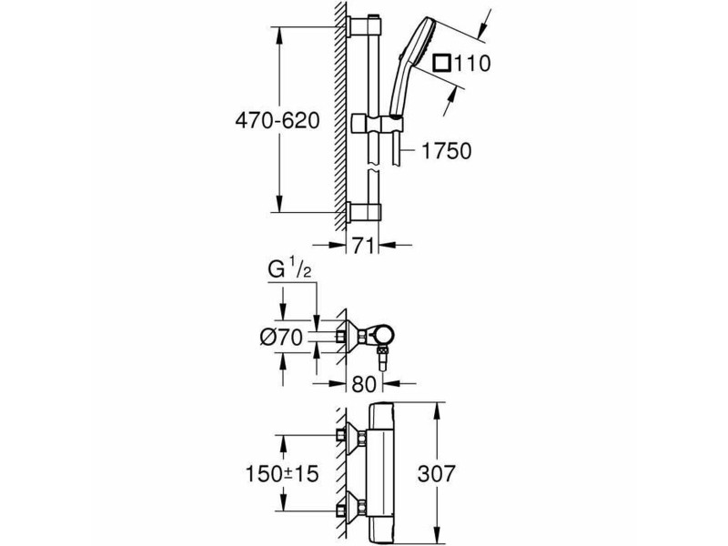 Душ Колона Grohe Precision Trend NaN –  BB Кран комплекти за вани и душове