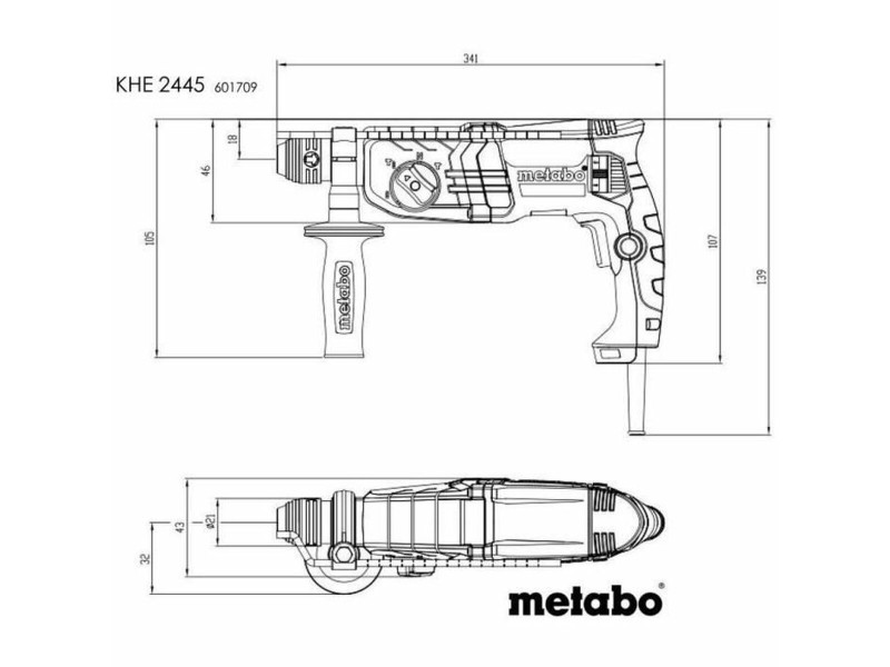 Ударна бормашина Metabo 601709500 800 W NaN –  BB Ротационни чукове