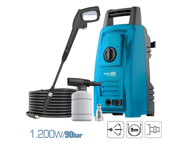Уред за почистване под високо налягане Koma Tools 1200 W 220-240 V 90 bar NaN –  BB Миячи под налягане