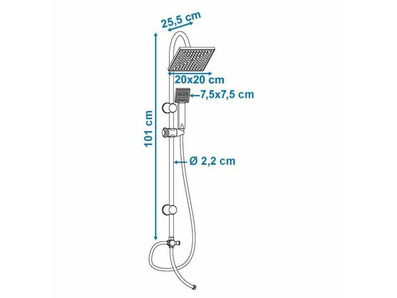 Душ Колона Rousseau Soto Неръждаема стомана ABS 150 cm 70 cm NaN –  BB Кран комплекти за вани и душове