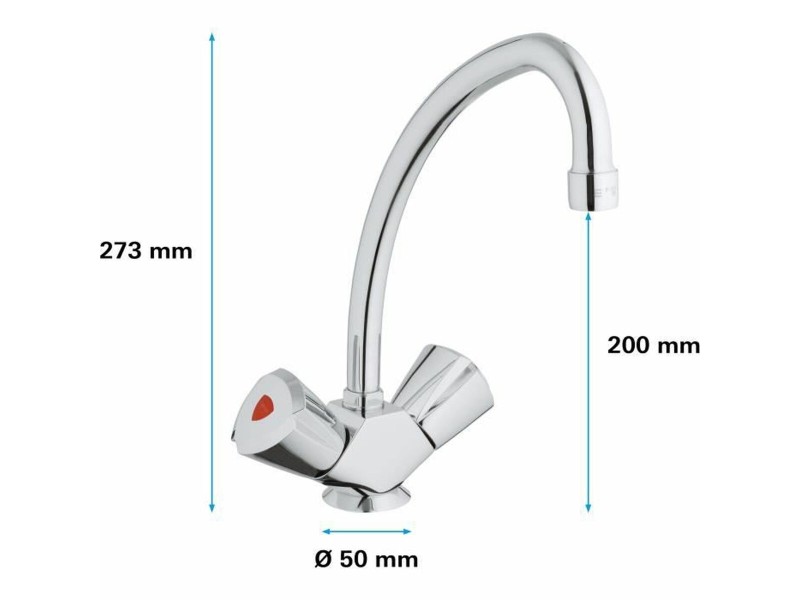 Смесител с Две Ръкохватки Grohe 31072000 NaN –  BB Кранове за мивка