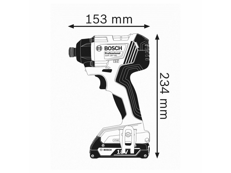 Електрическа отвертка BOSCH GDR 18V-160 Professional 36 W NaN –  BB Отвертки