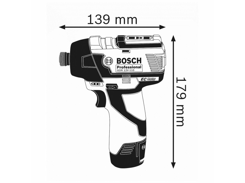 Електрическа отвертка BOSCH GDR 12V-110 Professional 110 Nm NaN –  BB Отвертки