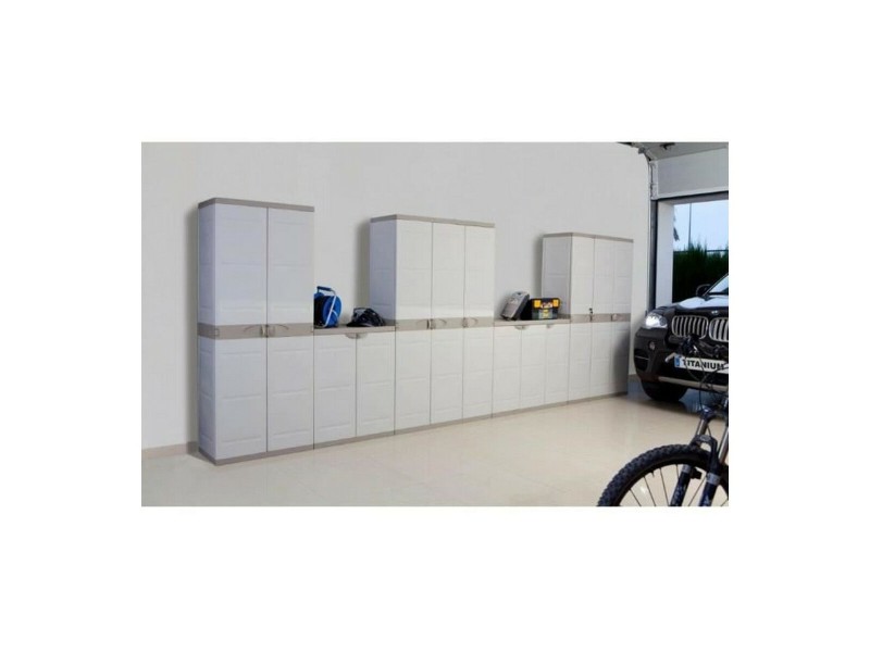 Шкаф Plastiken Титанов Пластмаса Смола (176 x 70 x 45 cm) NaN –  BB Многофункционални стелажи