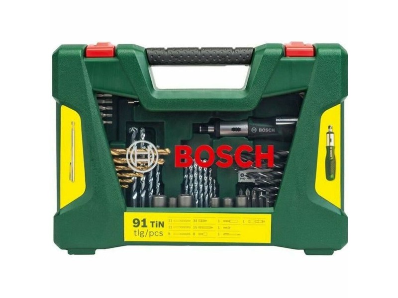 Бормашина BOSCH 2607017195 Кутия за Съхранение Калъф за носене (91 Части) NaN –  BB Комплекти свредла
