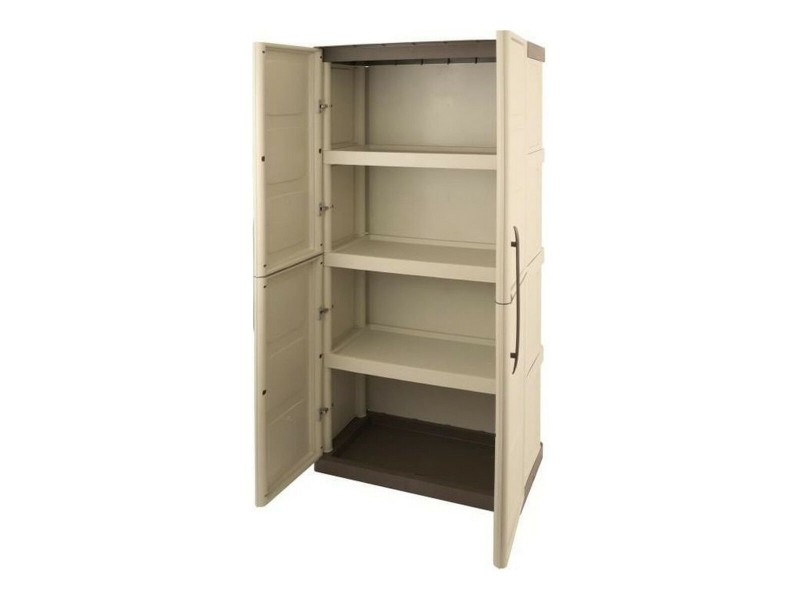 Шкаф TOOD 70 x 39 x 165 cm Бежов Сив Смола 60 Kg 70 x 39 x 165 cm NaN –  BB Многофункционални стелажи