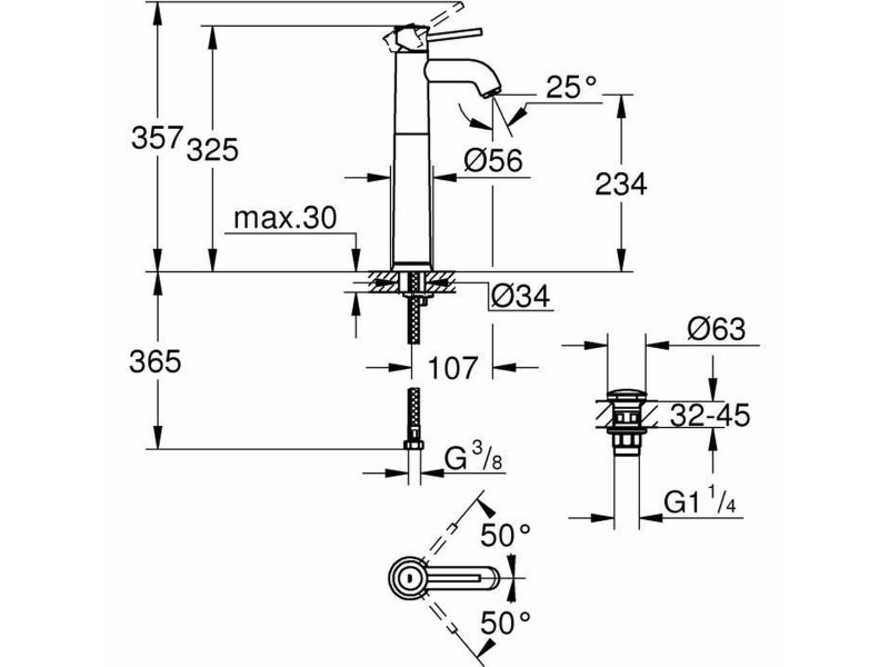 Washbasin Siphon Grohe Метал NaN –  BB Кранове за мивки