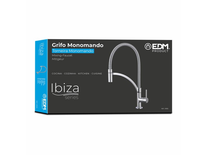 Смесител EDM 01125 Ibiza Неръждаема стомана Месинг цинк 4,9 x 20 x 44, 5 cm NaN –  BB Кранове за мивки