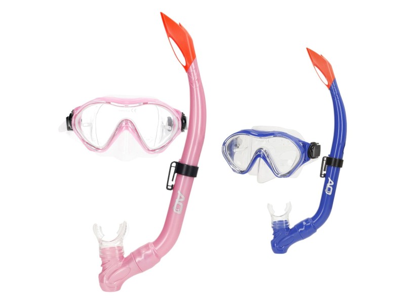 Очила за Гмуркане с Детски Шнорхел AquaSport Син Розов (6 броя) NaN –  BB Очила и маски