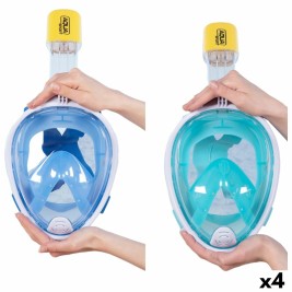 Маска за Шнорхел с Поставка за Спортна Камера AquaSport Син цвят тюркоаз (4 броя)