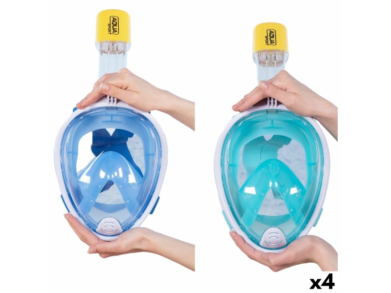 Маска за Шнорхел с Поставка за Спортна Камера AquaSport Син цвят тюркоаз (4 броя) NaN –  BB Очила и маски