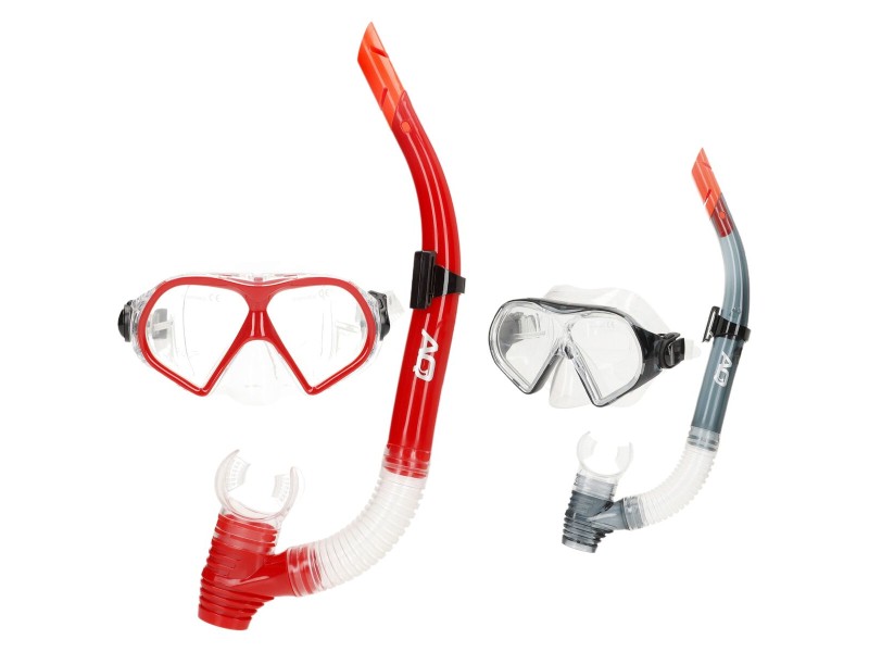 Очила за Гмуркане с Детски Шнорхел AquaSport Червен Сив (6 броя) NaN –  BB Очила и маски