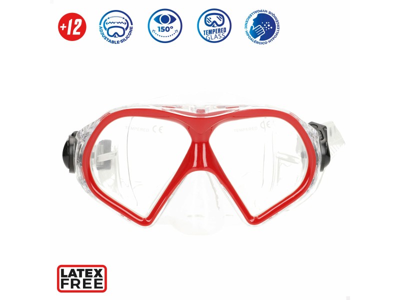 Очила за Гмуркане с Детски Шнорхел AquaSport Червен Сив (6 броя) NaN –  BB Очила и маски