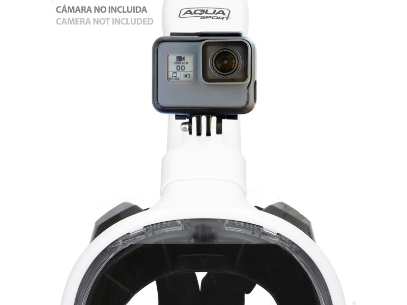 Маска за Шнорхел с Поставка за Спортна Камера AquaSport Син Бял (4 броя) NaN –  BB Очила и маски