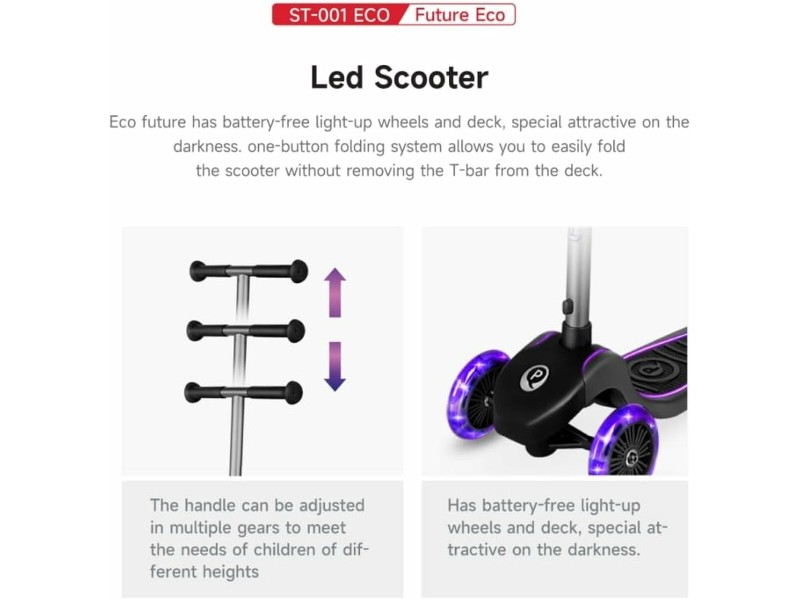 Скутер Ociotrends Eco Future Scooter Зелен 3 Колела NaN –  BB Тротинетки за деца
