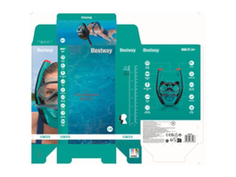 Очила за Гмуркане с Детски Шнорхел Bestway L/XL Син (1 броя) NaN –  BB Шнорхел пакети