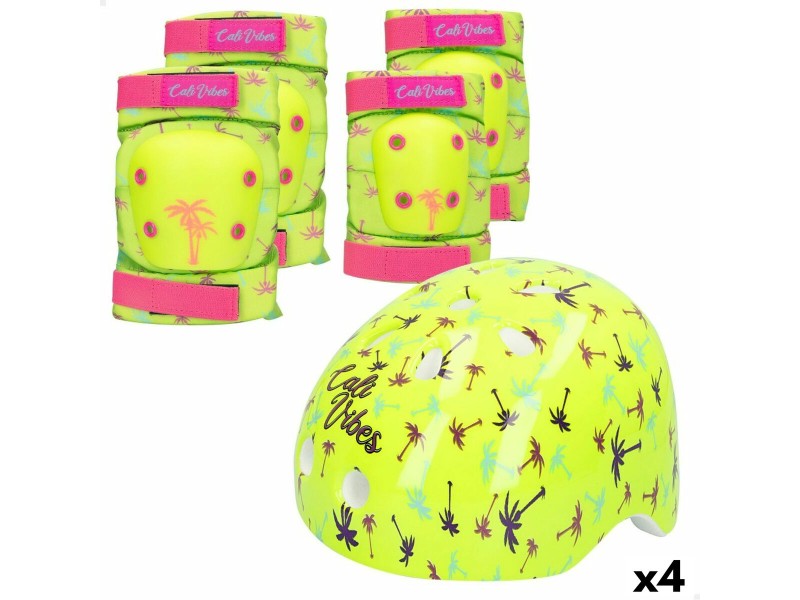 Комплект за Спортна Защита Colorbaby Neon Cali Vibes Жълт (4 броя) NaN –  BB Детски каски