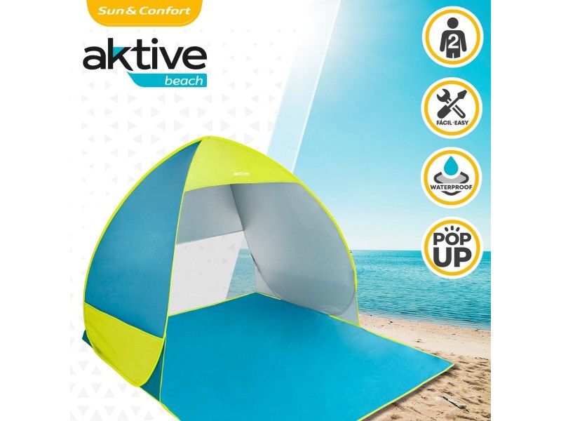 Beach Windscreen Aktive Син Зелен полиестер 160 x 110 x 140 cm NaN –  BB Плажни палатки