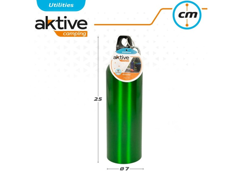 Бутилка за вода Aktive 750 ml Карабинер Алуминий 7 x 25 x 7 cm (24 броя) NaN –  BB Столове и бутилки за вода