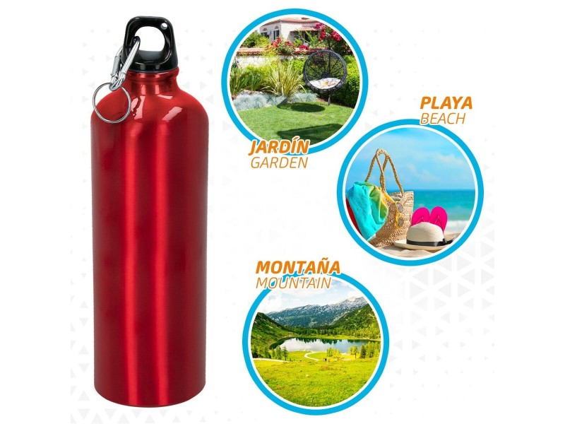 Бутилка за вода Aktive 750 ml Карабинер Алуминий 7 x 25 x 7 cm (24 броя) NaN –  BB Столове и бутилки за вода