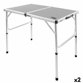 Сгъваема масичка Aktive Къмпинг Сив 90 x 70 x 60 cm (2 броя)
