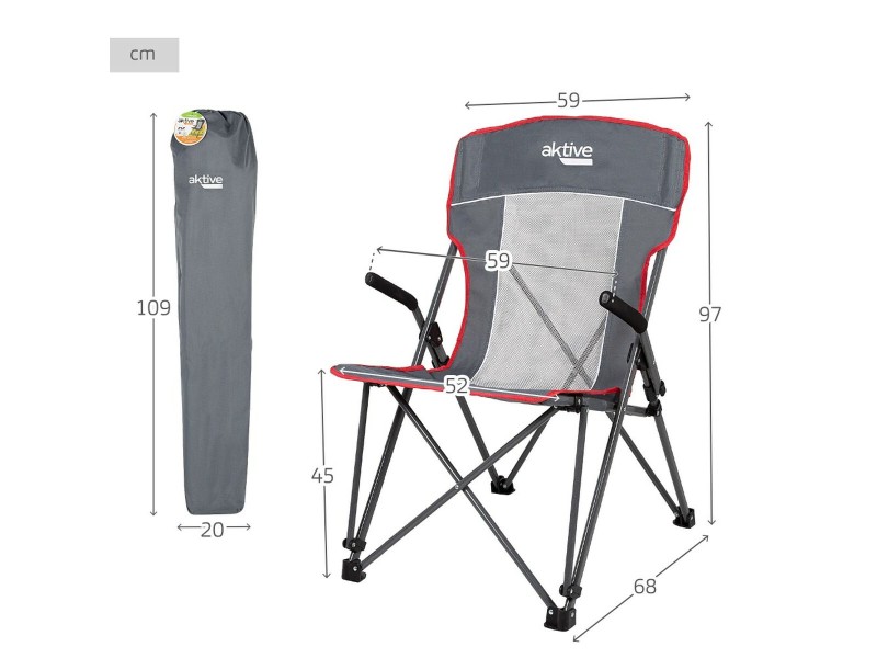 Сгъваем Стол за Къмпинг Aktive Сив 59 x 97 x 68 cm (2 броя) NaN от | techMAG.bg Сгъваем Стол за Къмпинг Aktive Сив 59 x 97 x 68 cm (2 броя) NaN – BB Столове