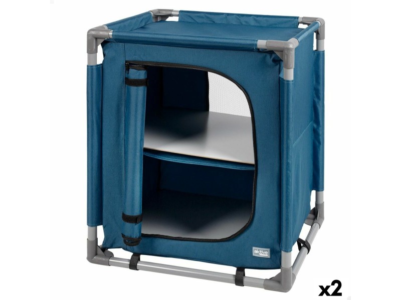 Къмпинг шкаф Aktive Син Сгъваем 56 x 66 x 46 cm 2 броя NaN –  BB Шкафове