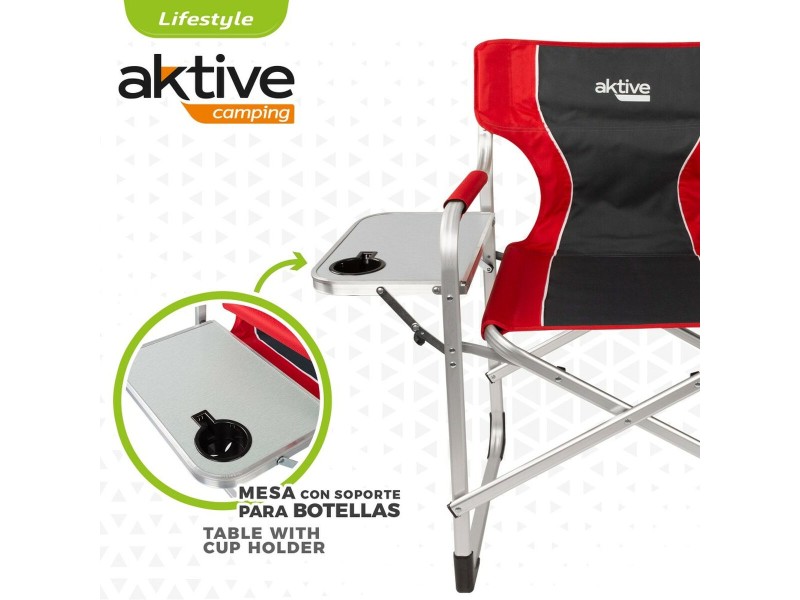 Сгъваем Стол за Къмпинг Aktive Сив Червен 61 x 92 x 52 cm (2 броя) NaN –  BB Столове