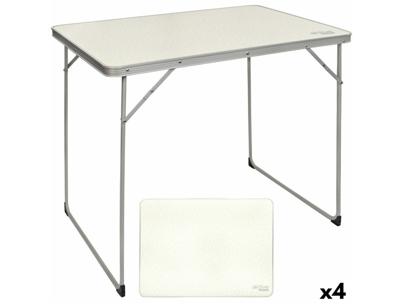 Сгъваема масичка Aktive Бял 80 x 70 x 60 cm (4 броя) NaN –  BB Маси