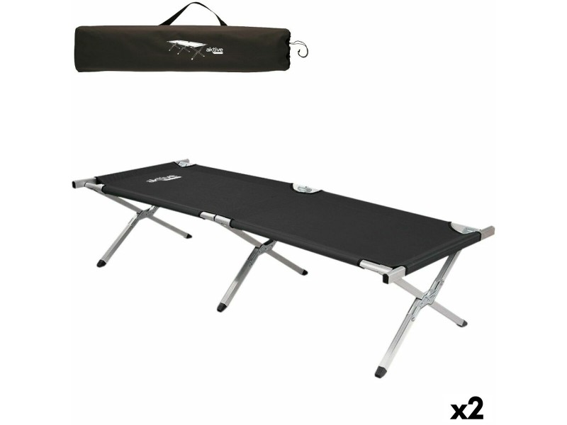 Къмпинг легло Aktive Черен 190 x 42 x 64 cm Сгъваем (2 броя) NaN –  BB Правоъгълни спални чували