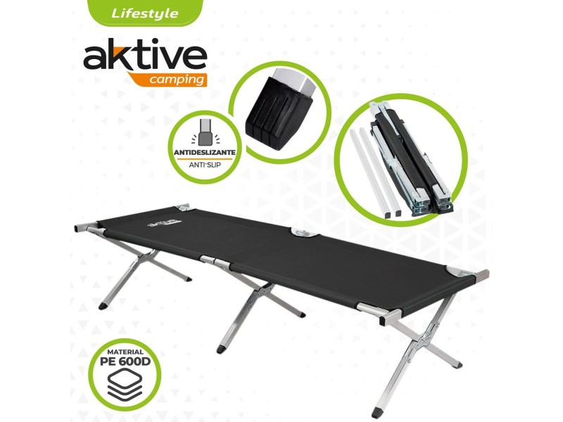 Къмпинг легло Aktive Черен 190 x 42 x 64 cm Сгъваем (2 броя) NaN –  BB Правоъгълни спални чували