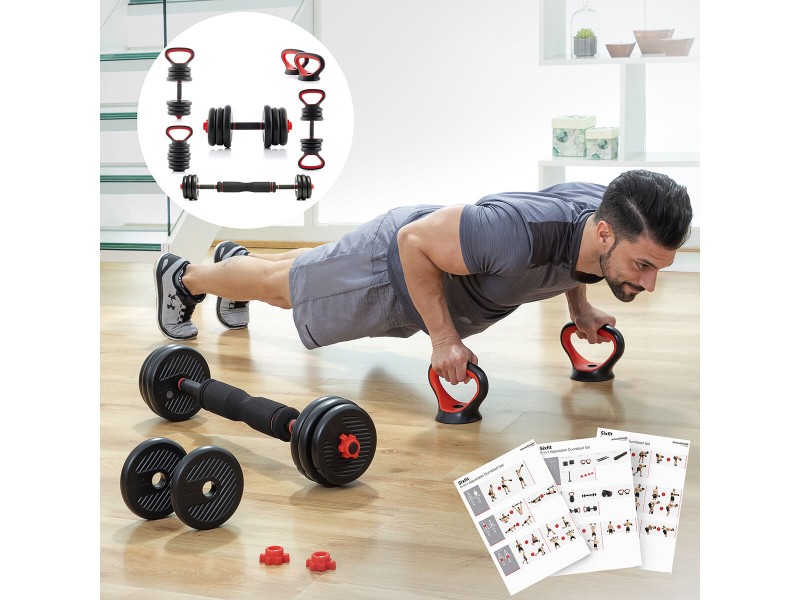 6 в 1 Регулируем Комплект за Тежести с Ръководство за Упражнения Sixfit InnovaGoods NaN –  BB Домашни спортни зали