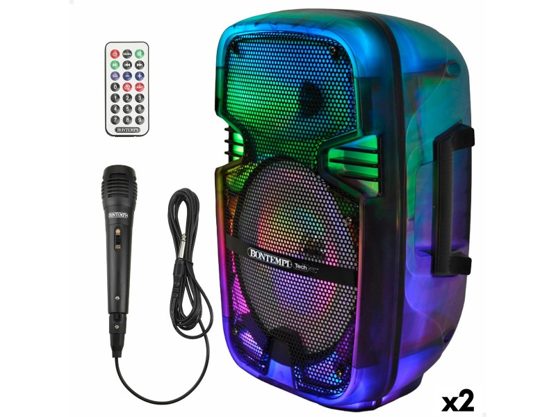 Тонколони с микрофон Караоке Bontempi Пластмаса 25 x 39 x 21 cm (2 броя) NaN –  BB Барабани и перкусии