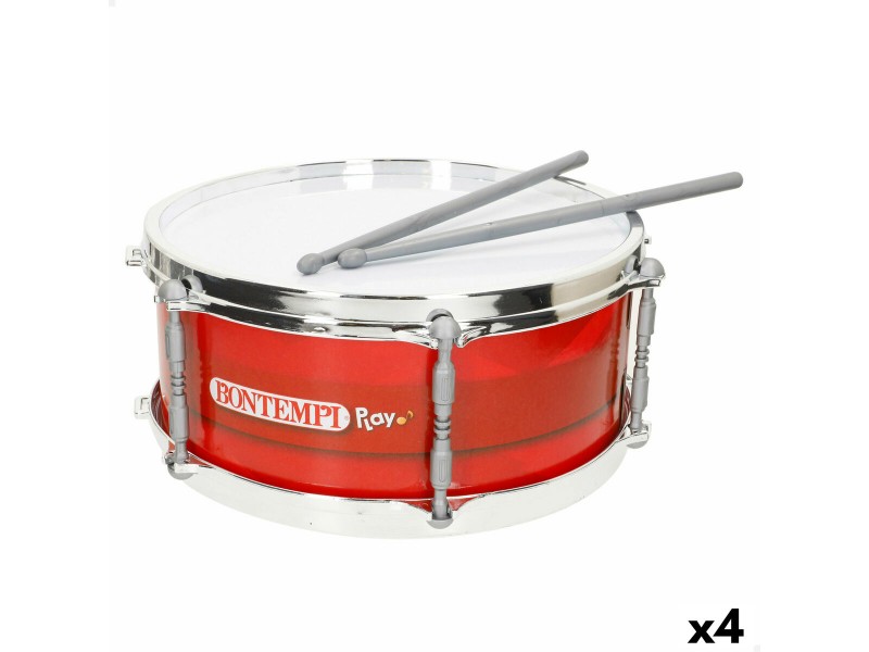 Барабан Bontempi Пластмаса 31 x 15 x 31 cm Червен (4 броя) NaN –  BB Барабани и перкусии