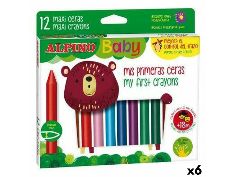 Цветни моливи Alpino Baby Многоцветен 12 Части (6 броя) NaN –  BB Восъци