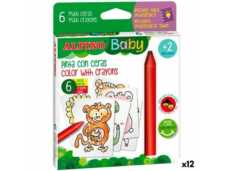Цветни моливи Alpino Baby Jungle Многоцветен (12 броя) NaN –  BB Восъци
