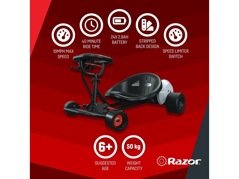 Детска Електрическа Кола Razor 845423026622 Черен Червен NaN –  BB Електрически превозни средства